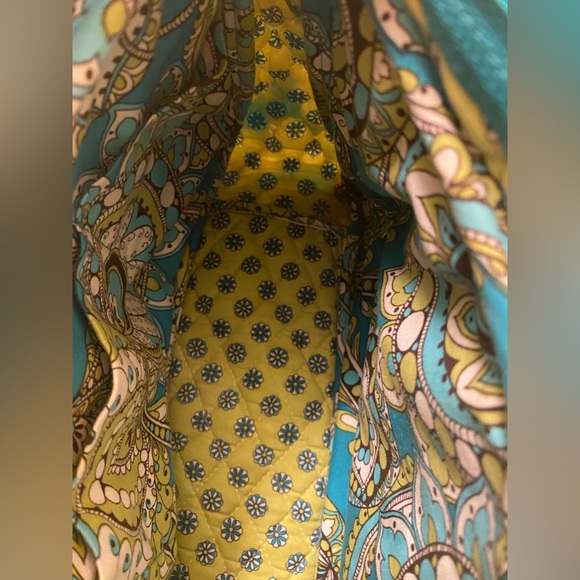 Vera Bradley Maggie Peacock Green & Yellow Bag - Picture 5 of 7